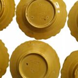 Set of 6 dessert plates in barbotine various fruits sarreguemines france