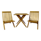 Vintage design solid wood scissor chairs and table from the 1970s
