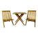 Vintage design solid wood scissor chairs and table from the 1970s
