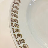 X5 Luneville earthenware soup plates with golden decoration