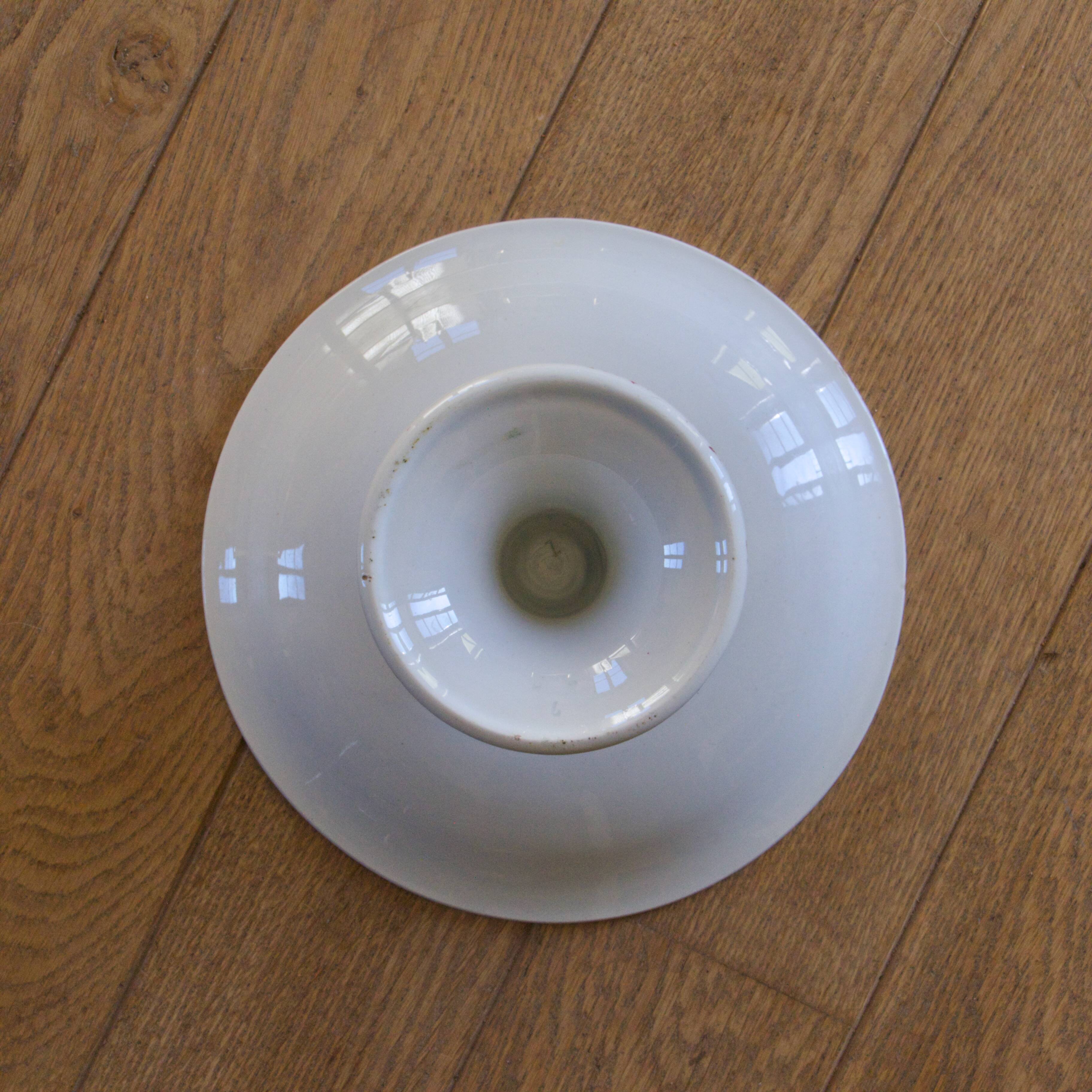 Antique pink ironstone fruit bowl with flowers