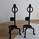 Vintage black metal candle holders – Twisted wrought iron