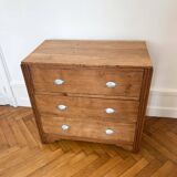 Art Deco chest of drawers in solid oak