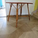 Wooden, bamboo and rattan game table, 1960s