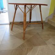 Wooden, bamboo and rattan game table, 1960s