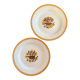 2 flat ironstone plates, Carnations, Creil and Montereau