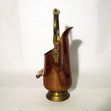 Copper and brass coal bucket