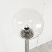Lampe de sol vintage en chrome et verre, années 1970