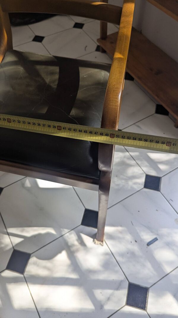 Fauteuil de bureau ancien style Directoire / Restauration en bois massif