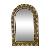 Grand miroir ancien en laiton style oriental-ethnique