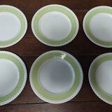 Set of six flat plates in Badonviller ironstone earthenware, Am model
