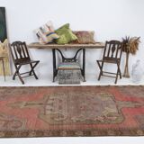 5x11 Rug For Living Room Red Brown Turkish Vintage Rug 150x338Cm