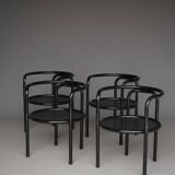 Set of 4 black 'Locus Solus' chairs by Gae Aulenti for Poltronova, 1960s