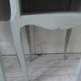 Bedside tables, end tables, beautiful invoices re-enchanted in verdigris waxed finish.