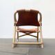 Mid-century safari lounge chair in bamboo and Danish leather, 1960s.