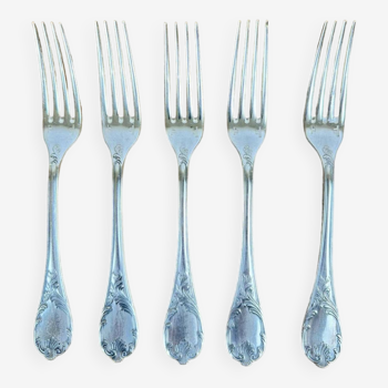 5 Christofle forks, Marly model