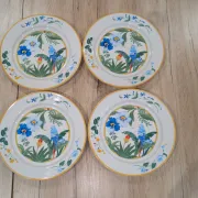 Lot of 4 Large Flat Plates Porcelain ARA Pier Import