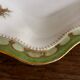 Vintage large rectangular green serving platter with Limoges gilt trim
