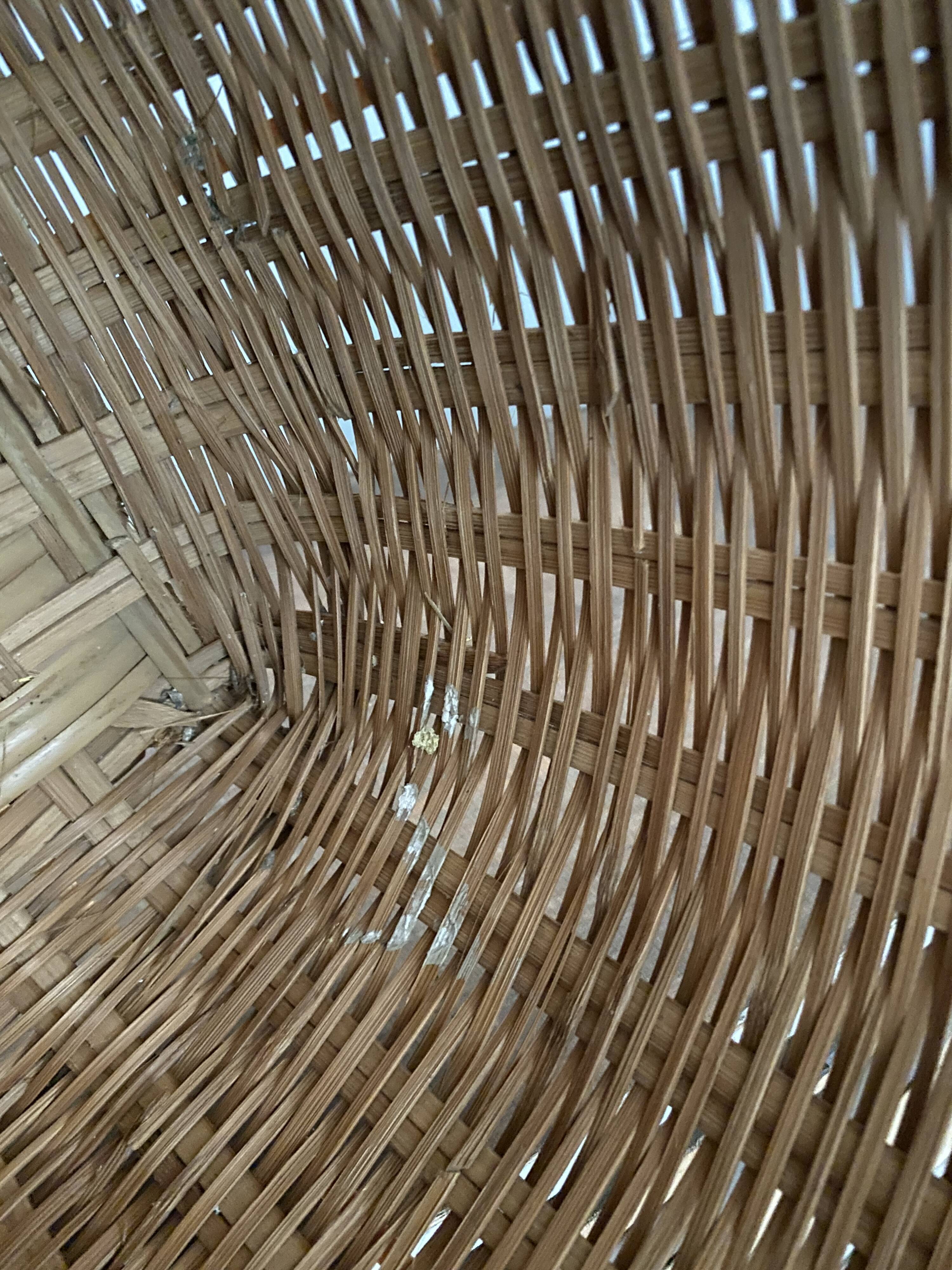 Basket, vintage bamboo laundry basket, toy basket, storage basket