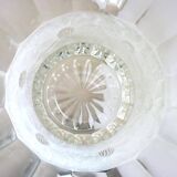 Champagne bucket, Art Deco style and period, thick, molded, frosted crystal