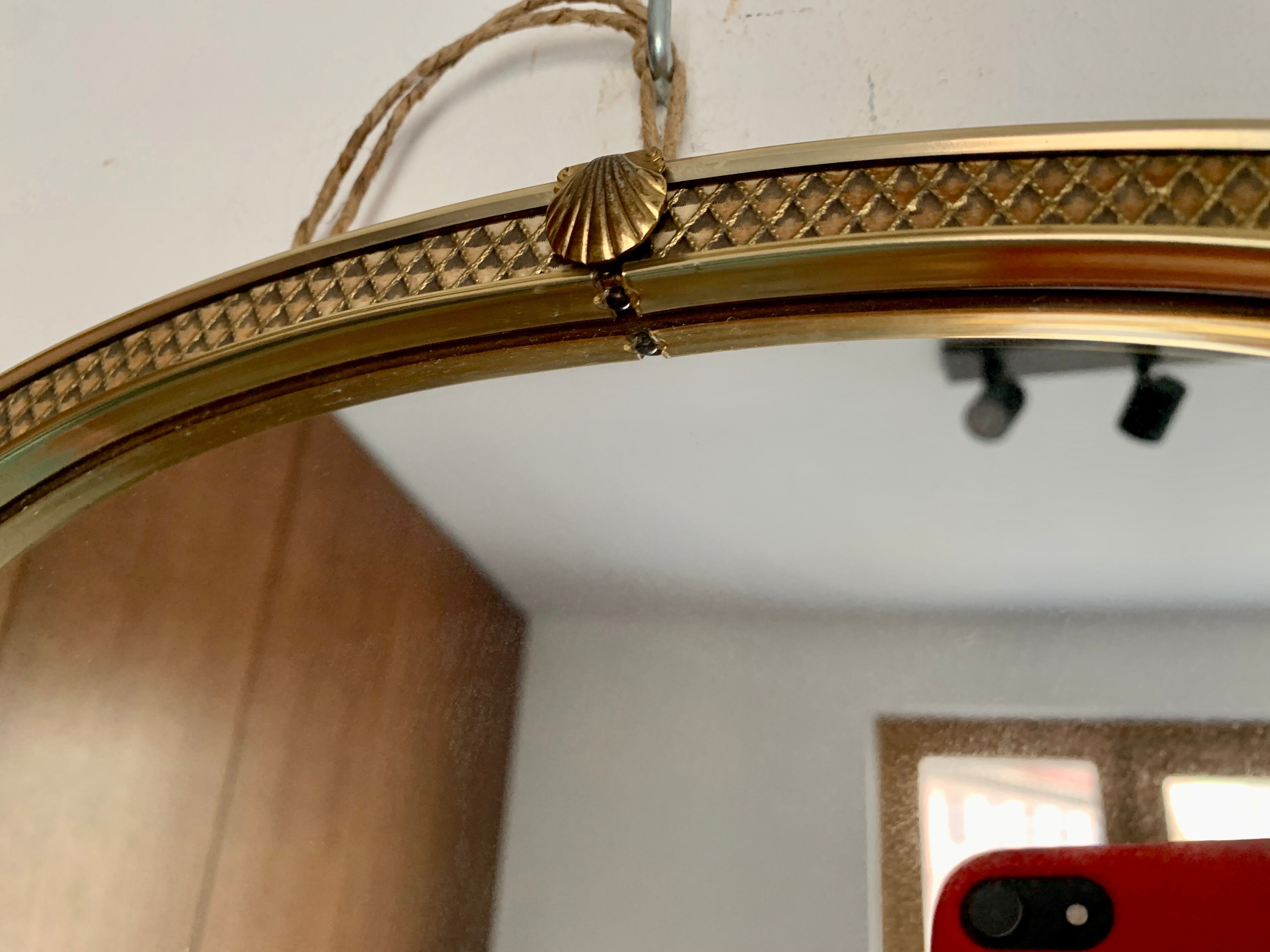 Mid-century wall mirror, 70x33cm,  1960s