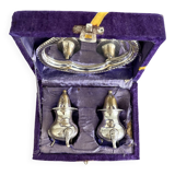 Vintage Salt and Pepper Shaker Set on Tray