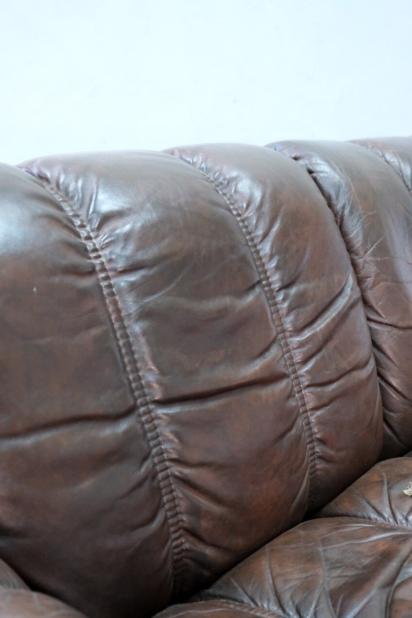 Mid-Century Teak and Leather 3-Seater Sofa from Ekornes, 1970s