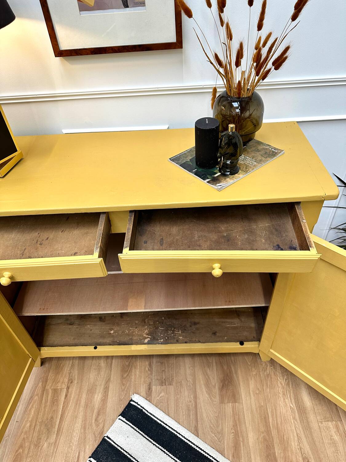 Honey yellow vintage Parisian sideboard