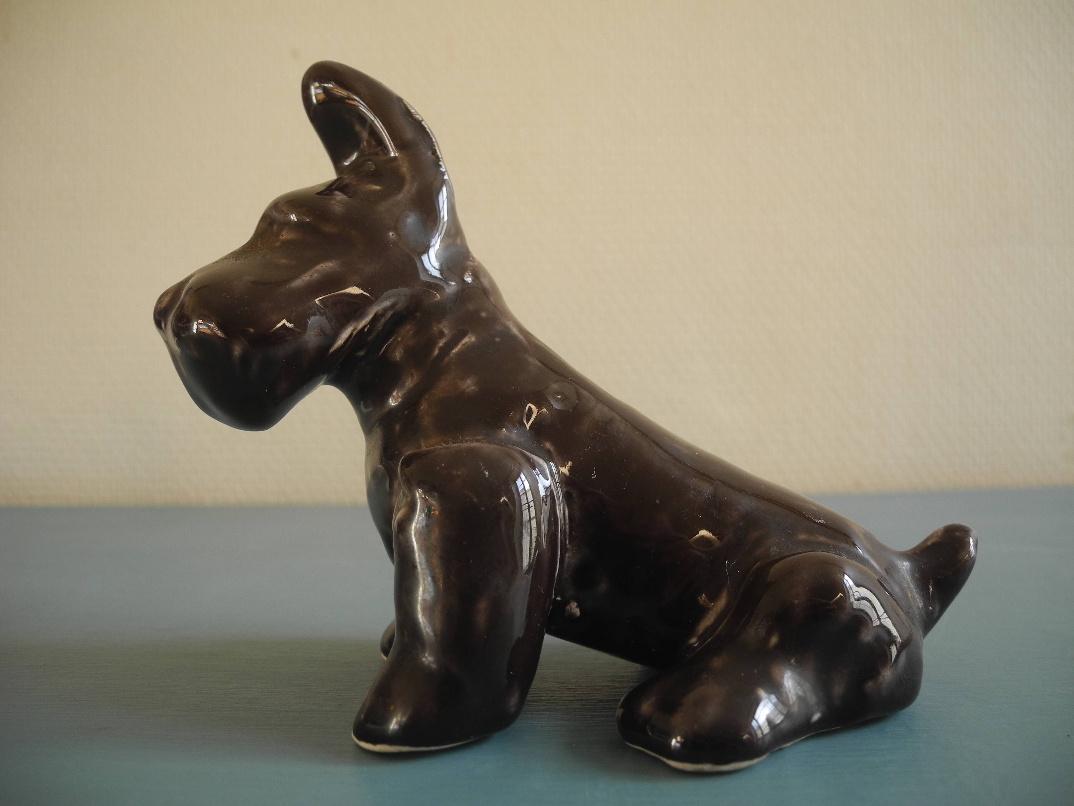 vintage ceramic dog figurine 50s