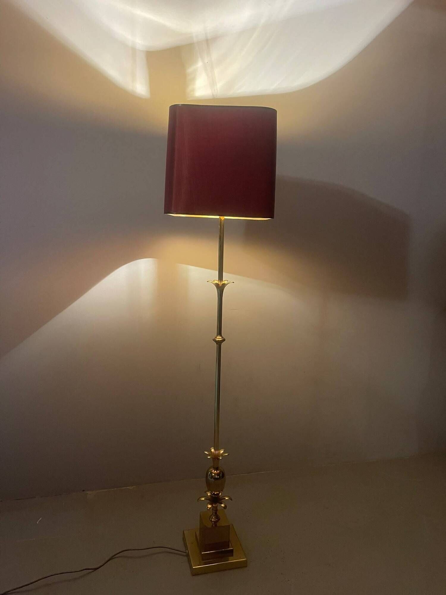 Exceptional French Hollywood Regency Brass Floor Lamp