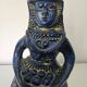 Vintage bay keramik, blue woman with fruit basket, germany, 1960s/1970s.