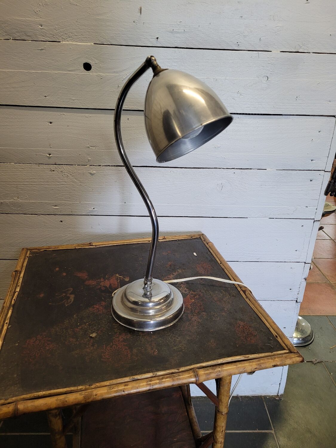 Table lamp chromed metal of the 50s