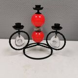 Wrought iron candle holder for 4 candles. by Erik Höglund in the 1960s