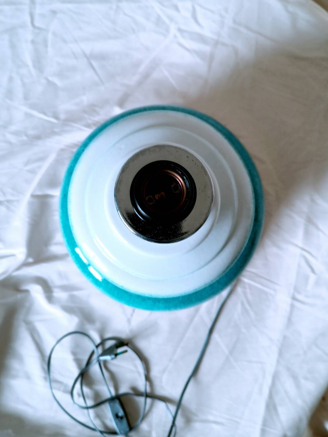 Ceramic and chrome lamp, 1970s