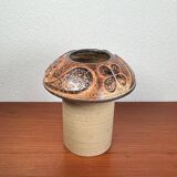 Mid-century modern stoneware mushroom vase by Haico Nitzsche for Søholm, 1960s.