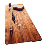 Table basse en bois et laiton