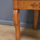 Chaise Gondole en Merisier et Érable moucheté, style Charles X – Milieu XXe
