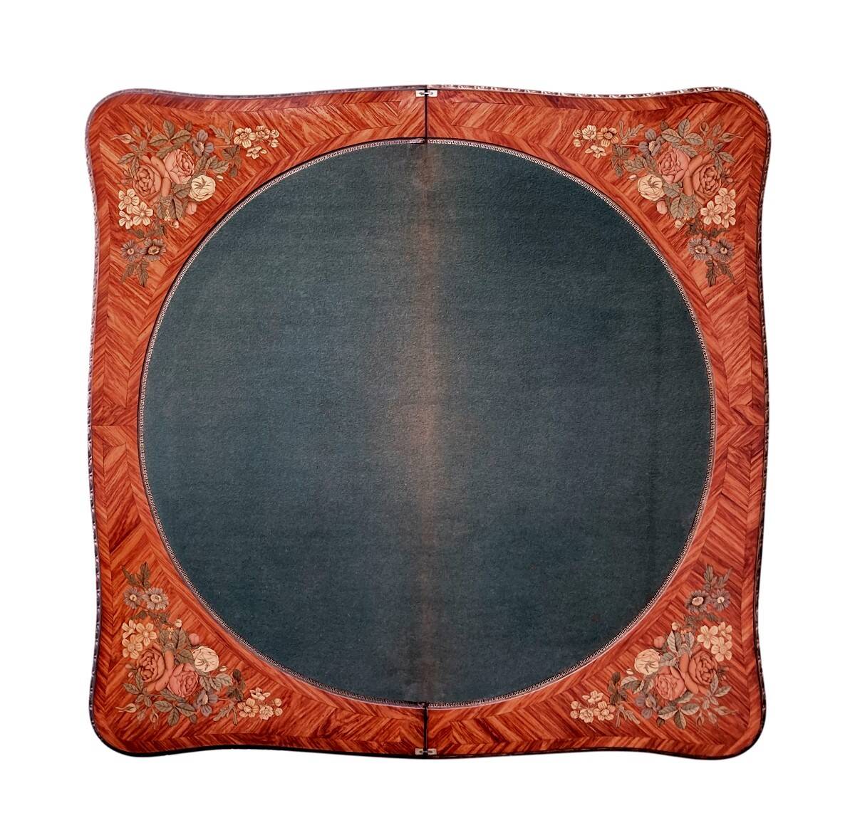 Console, game table in marquetry from the 19th century.