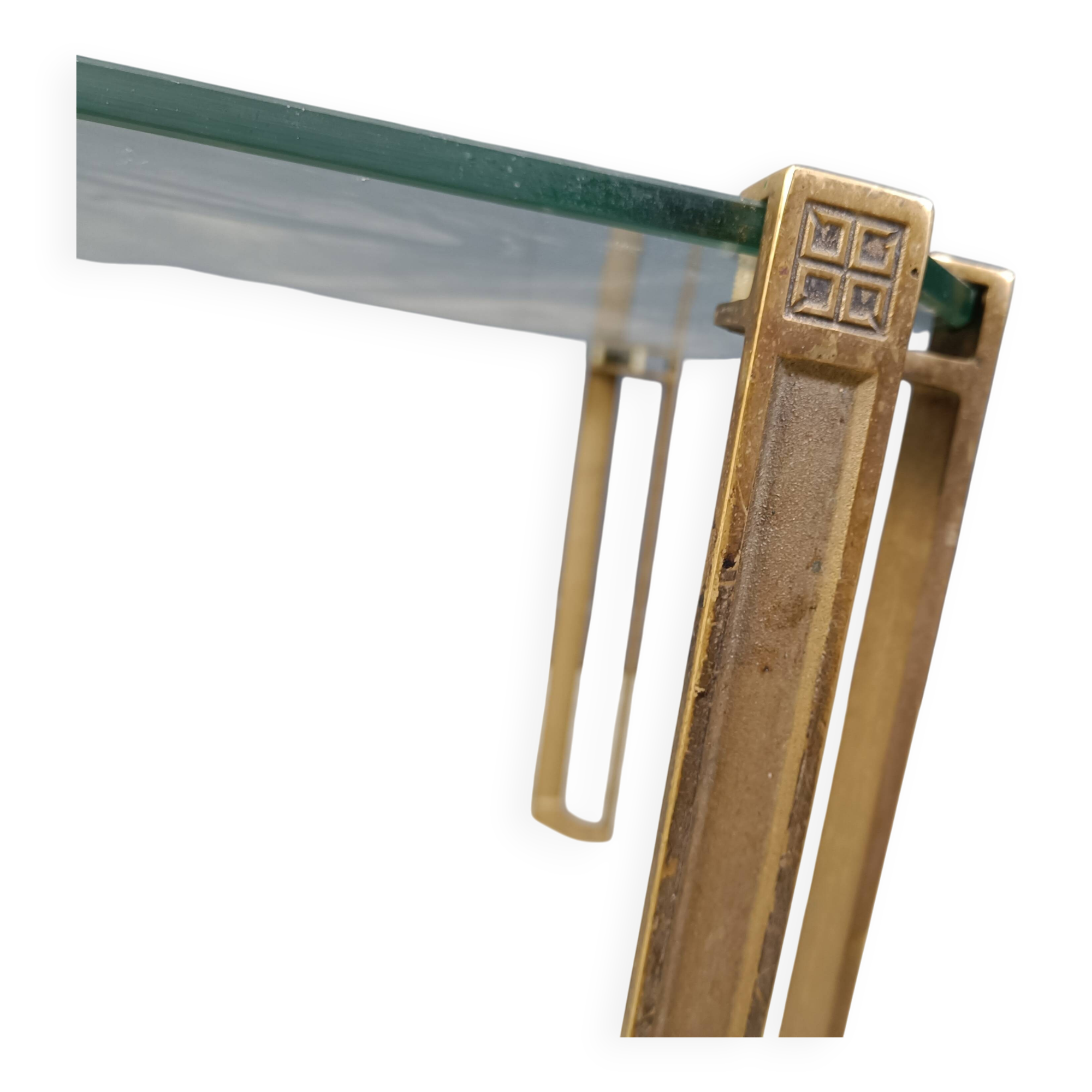 Peter Ghyczy T24 Pioneer Glass and Cast Brass rectangular Coffee