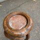 Round Art Nouveau side table in solid wood and marble from the 19th century