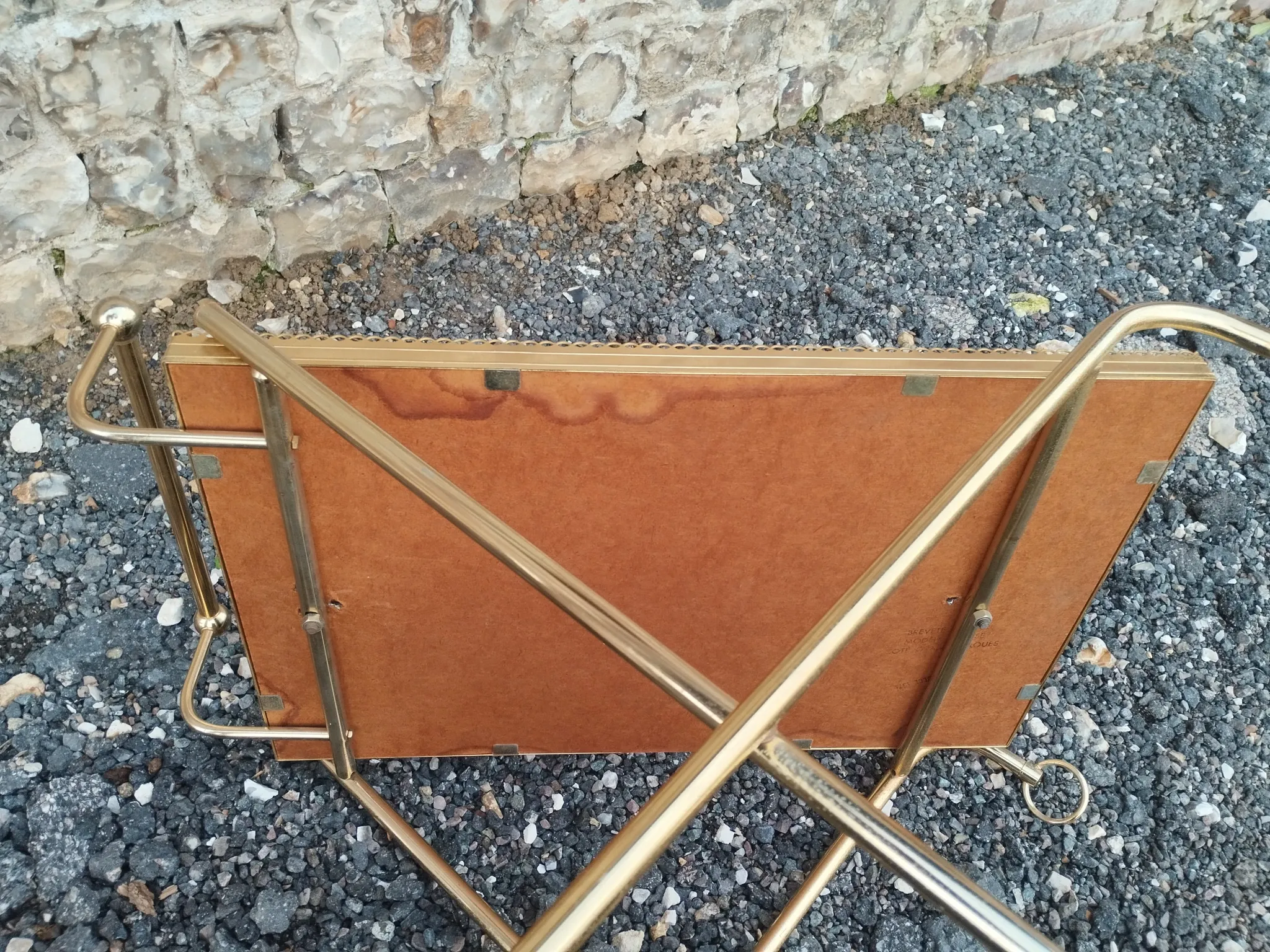 Vintage antique golden metal dessert stand