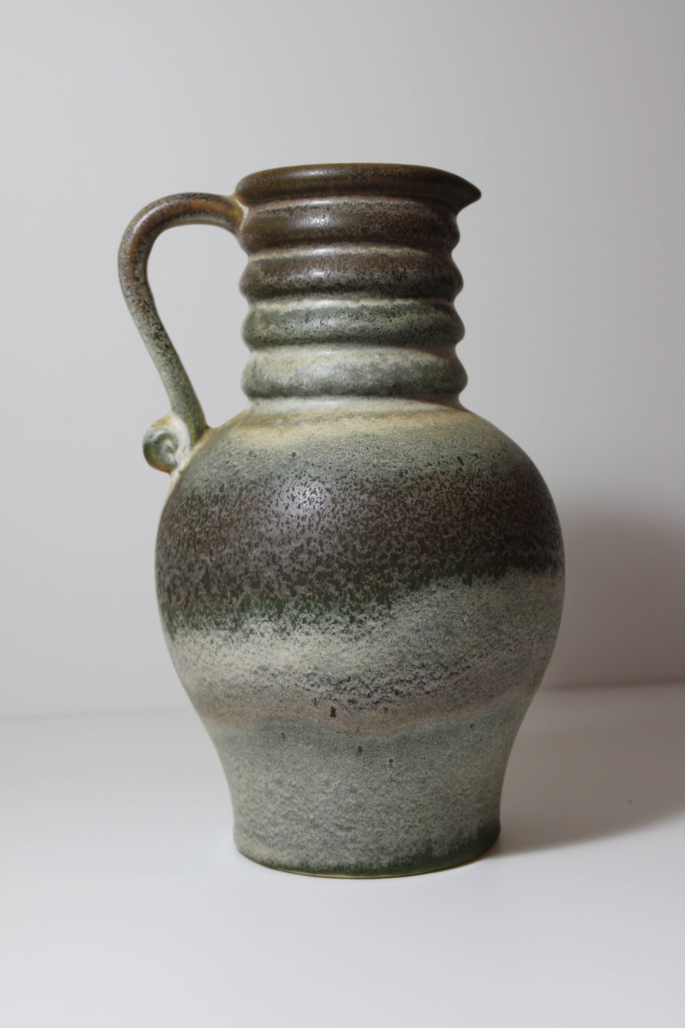 West germany blue green vintage carafe vase