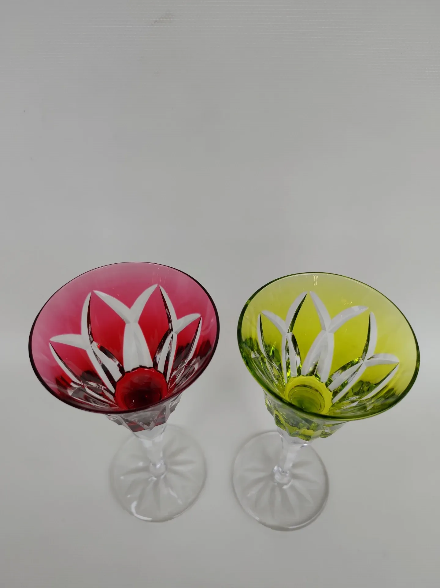 2 large crystal glasses from Saint Louis, Camargue model.