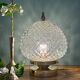 Lampe à poser globe vintage en verre moulé pointes de diamant