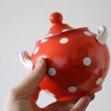 Sucrier polka dots, Digoin Sarreguemines, rare, vintage