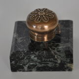 Encrier ancien marbre et bronze