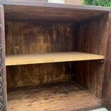 Brutalist African sideboard attributed to Berquin 1960