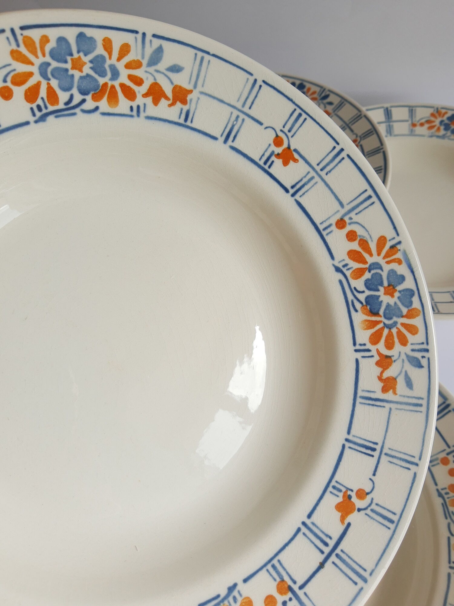 Set of 6 hollow plates Badonvillers chavillé vintage