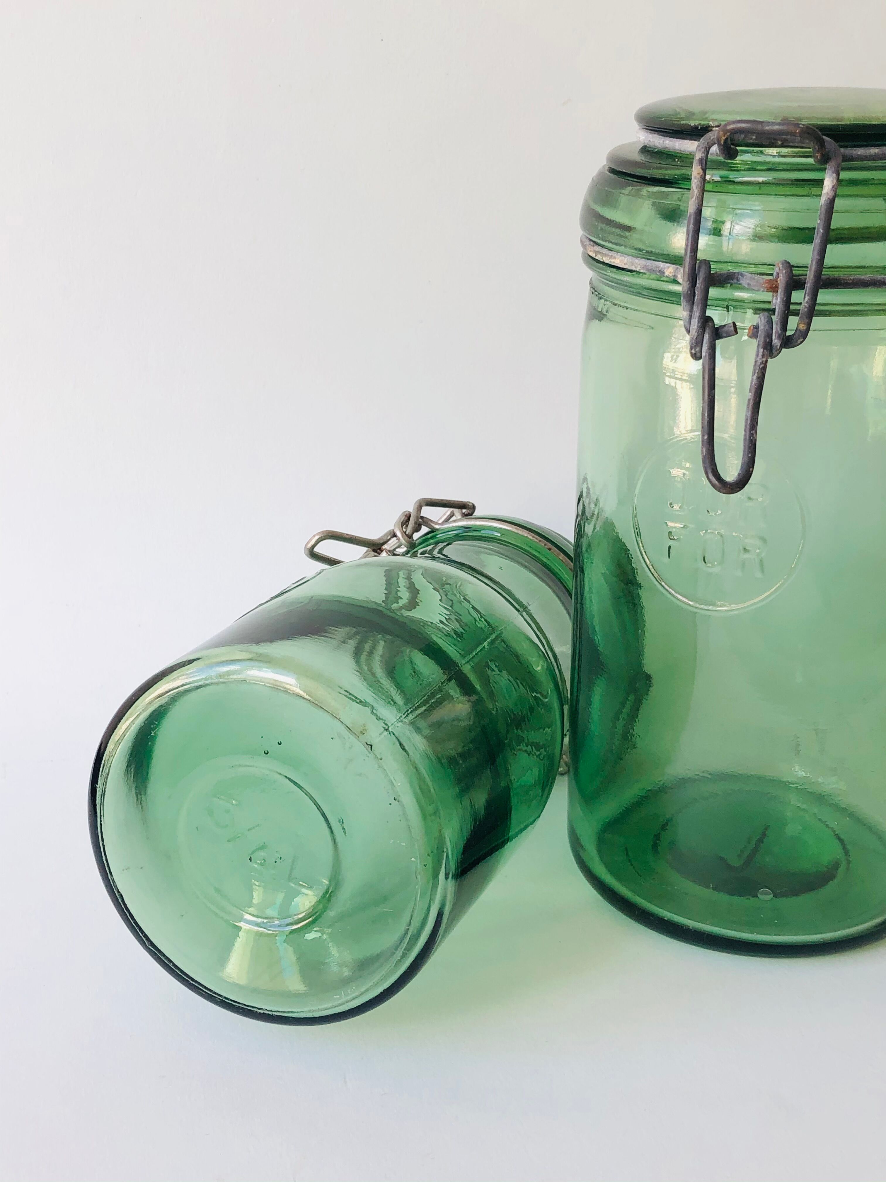 Trio of Durfor glass jars
