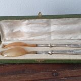 Filled silver metal handle salad covers